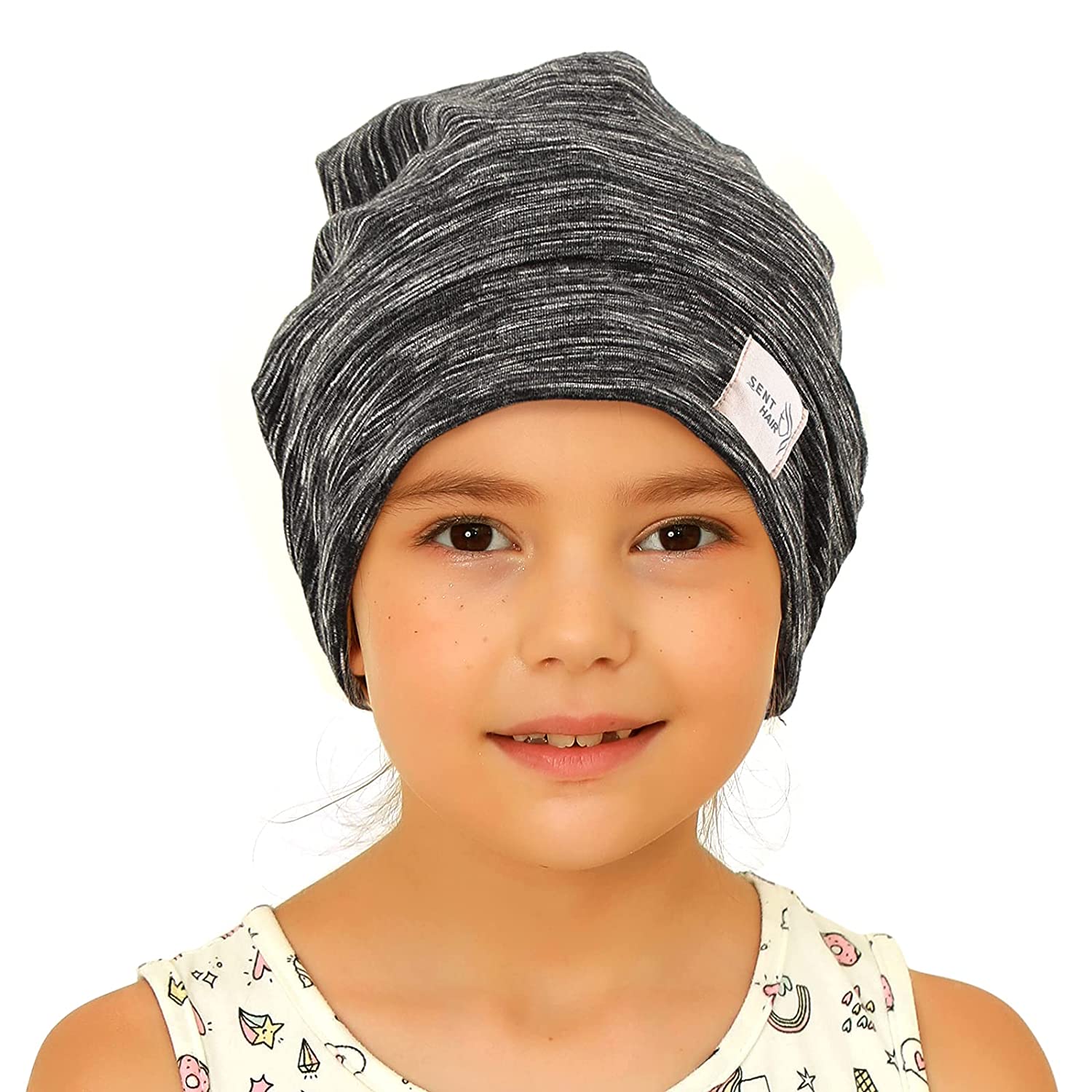 Sent Hair Kids Satin Lined Bonnet Silk Slouchy Beanie for Natural Hair Adjustable Sleep Bonnet Slap 