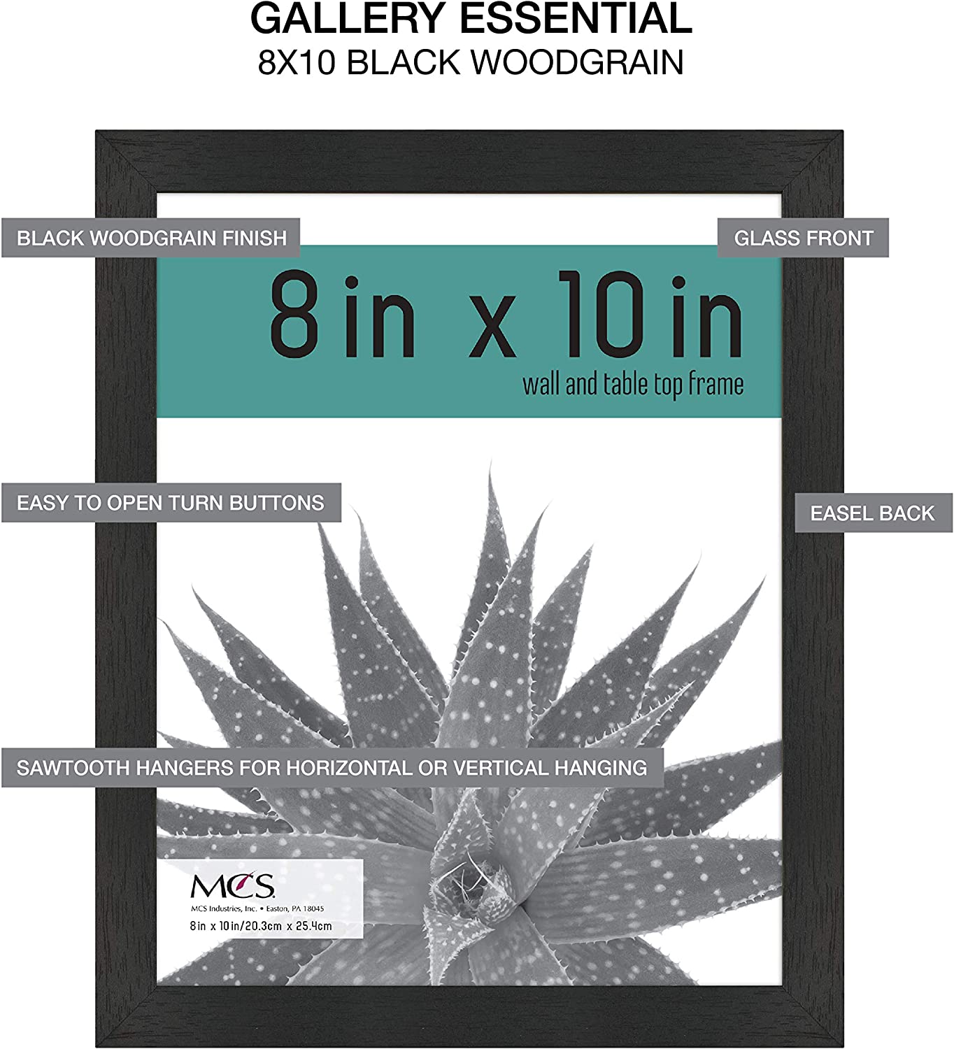 MCS Essential Frame, Black Woodgrain, 8 x 10 in, 12 pk