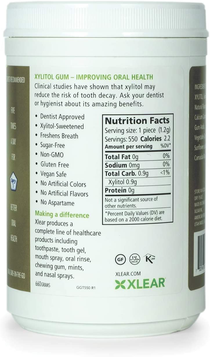 Spry Fresh Natural Xylitol Chewing Gum Dental Defense System Aspartame-Free Sugar Free Gum (Grean Te