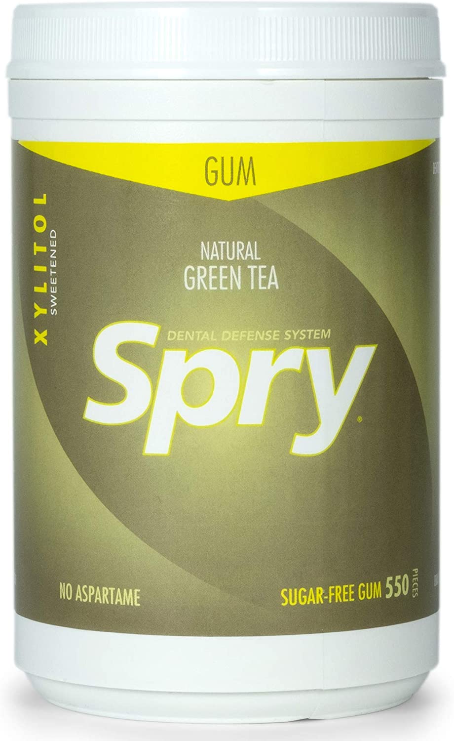 Spry Fresh Natural Xylitol Chewing Gum Dental Defense System Aspartame-Free Sugar Free Gum (Grean Te