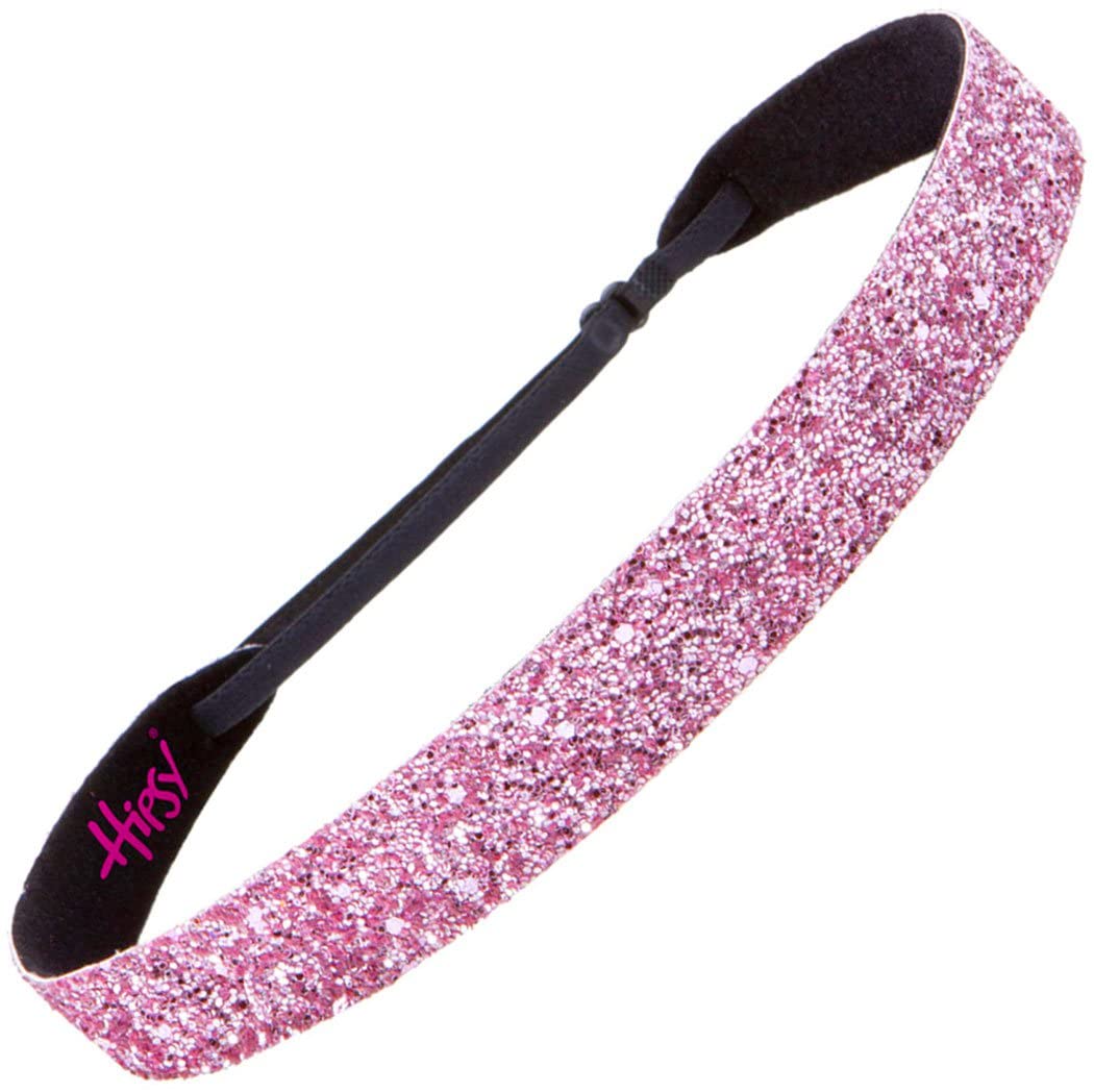 Hipsy Adjustable Non Slip Fashion Wide Bling Glitter Headbands for Women Girls & Teens 2-Pack (Black