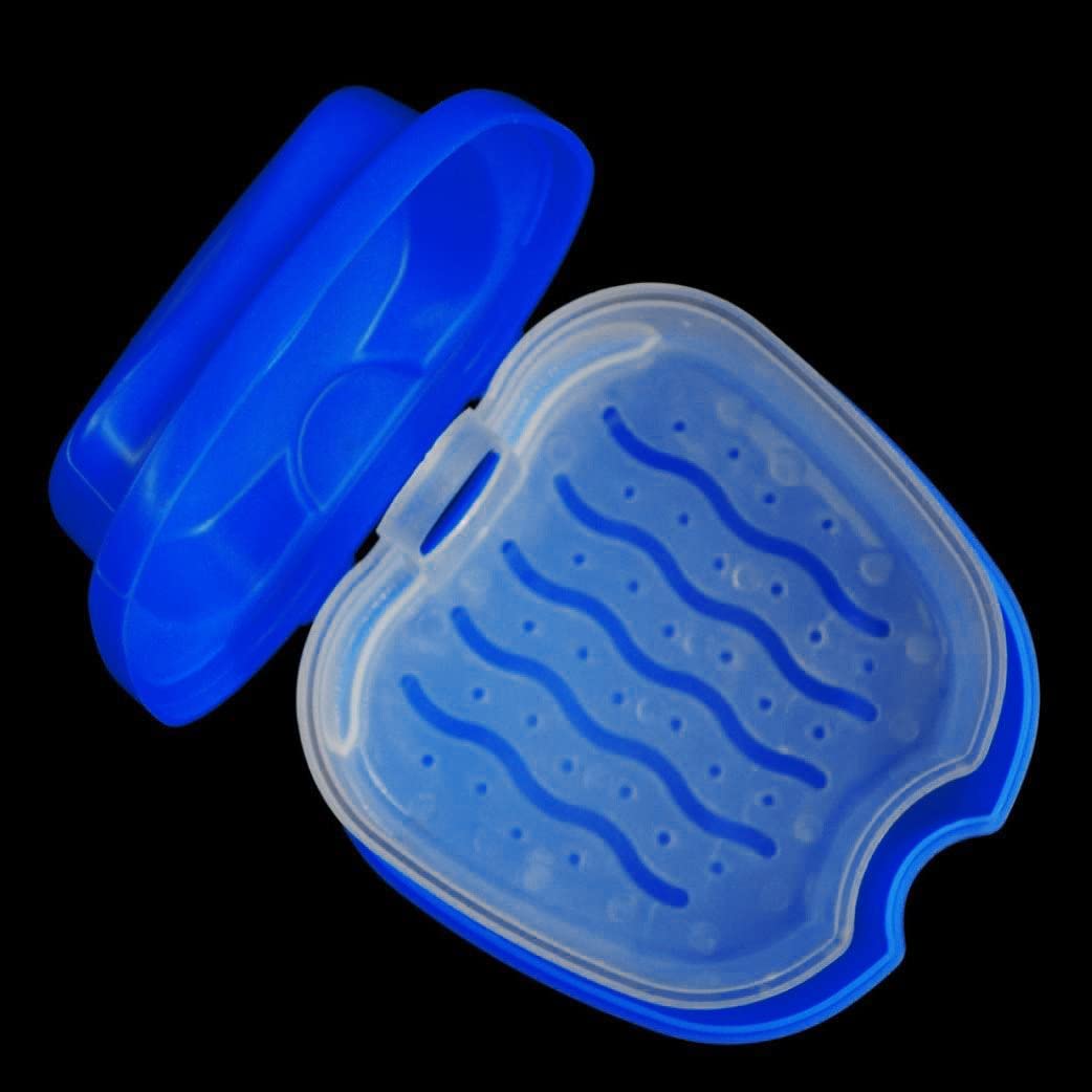 SOOTOP Denture Bath Case Cup Box Holder Storage Soak Container with Strainer Basket for Travel Home