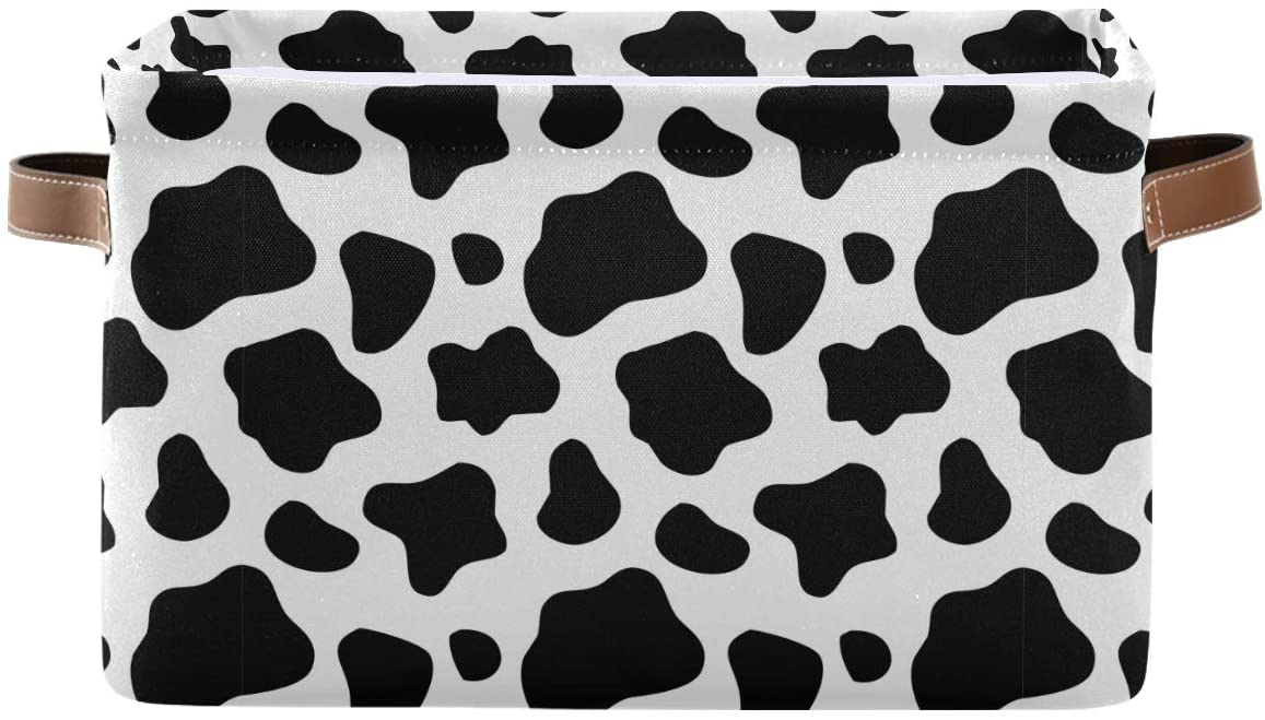 Storage Basket Cube Animal Milk Cow Print Large Collapsible Toys Storage Box Bin Laundry Organizer f