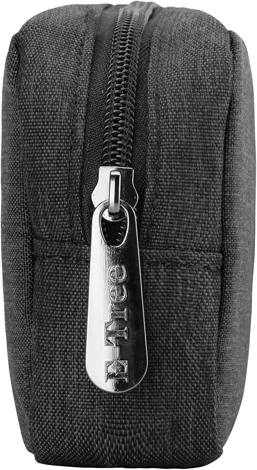 E-Tree 7 inch Canvas Zippered Small Bag, Mini Travel Makeup Carrying Case, Cosmetic Bag, Portable El