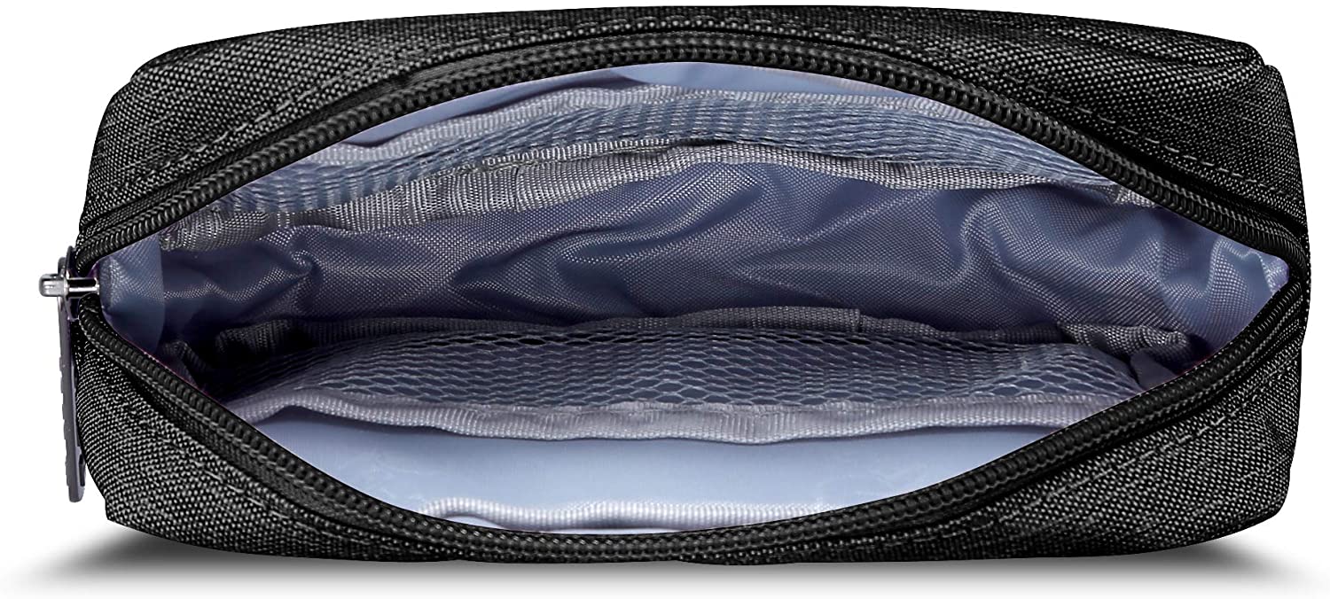 E-Tree 7 inch Canvas Zippered Small Bag, Mini Travel Makeup Carrying Case, Cosmetic Bag, Portable El