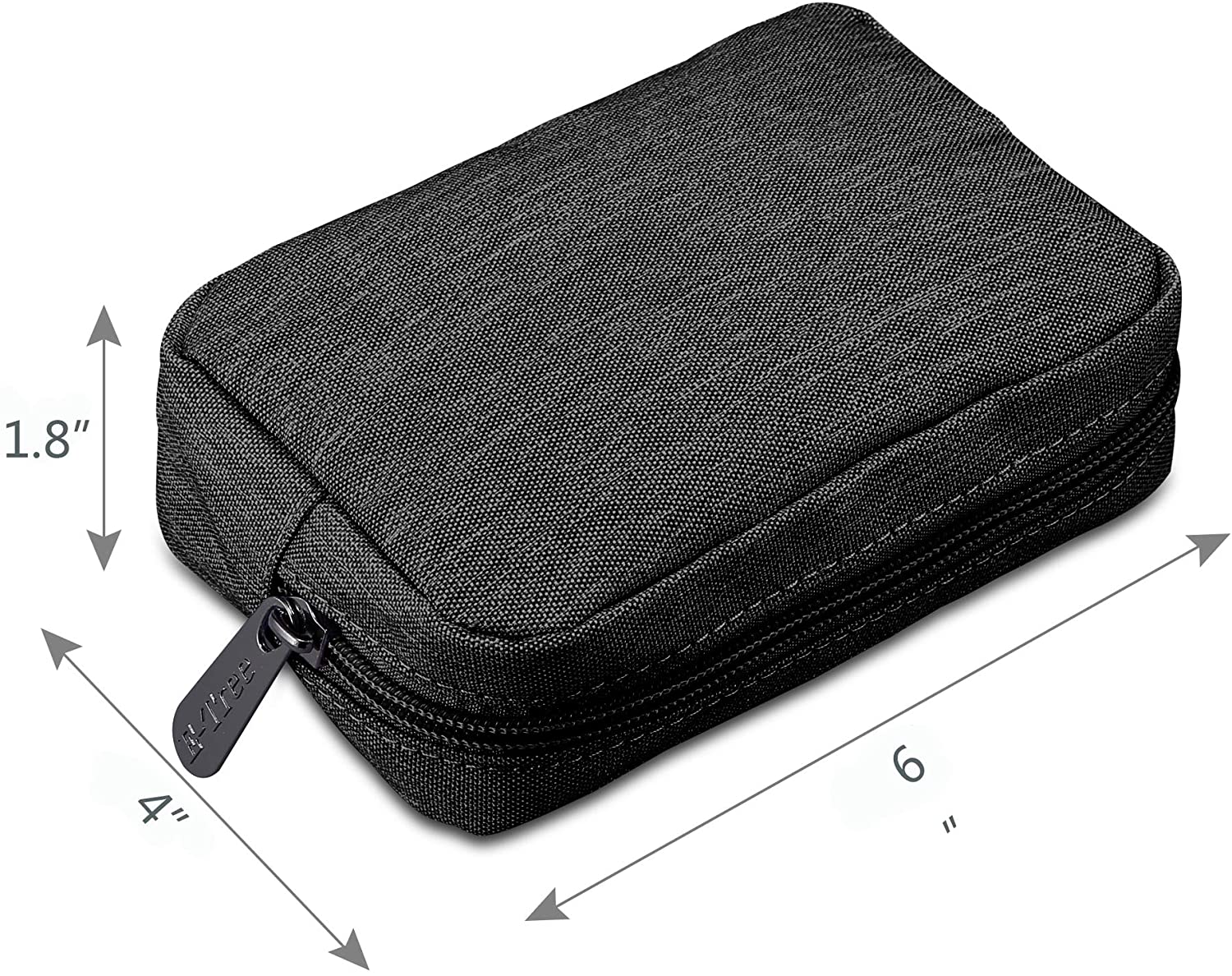 E-Tree 7 inch Canvas Zippered Small Bag, Mini Travel Makeup Carrying Case, Cosmetic Bag, Portable El