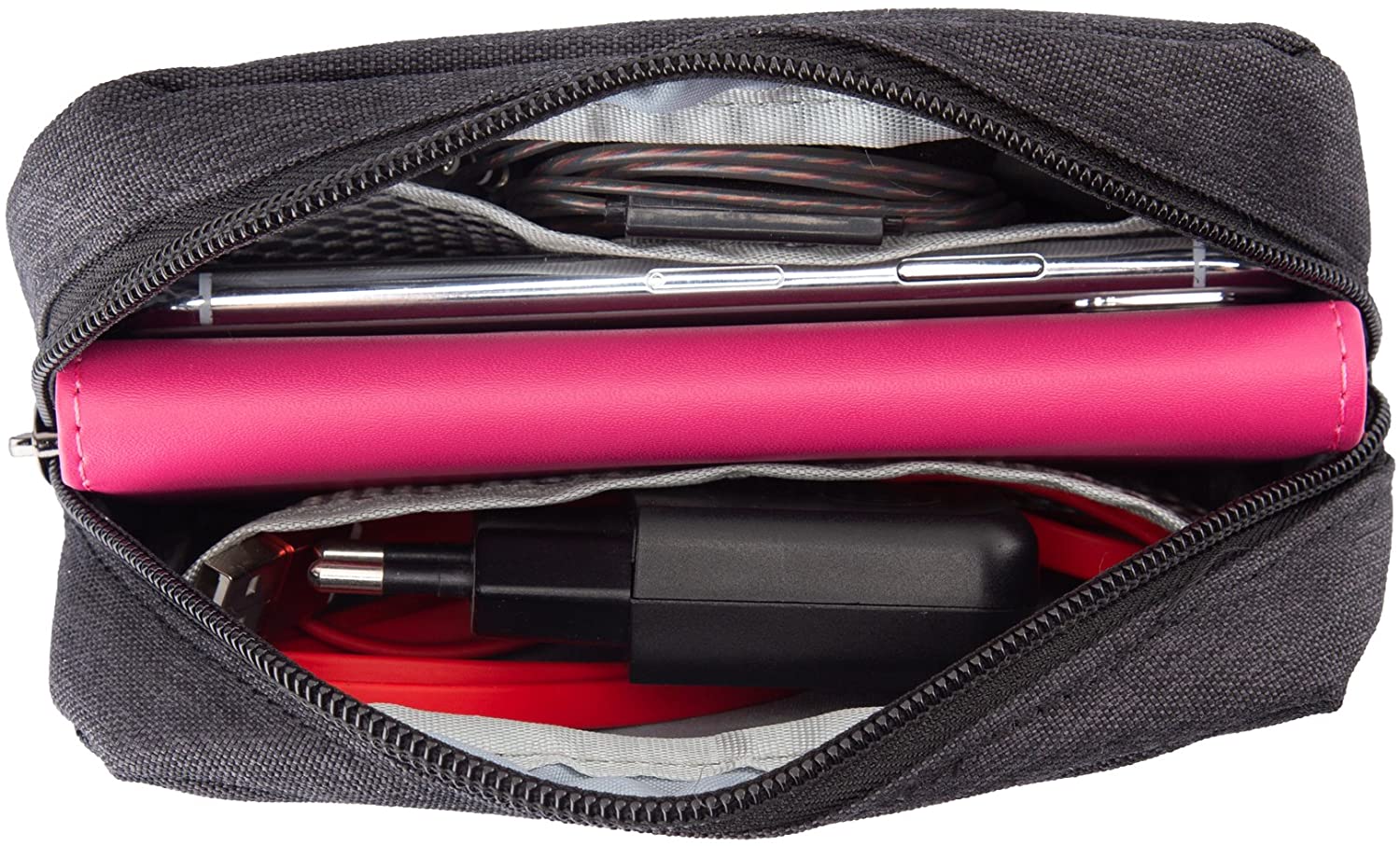 E-Tree 7 inch Canvas Zippered Small Bag, Mini Travel Makeup Carrying Case, Cosmetic Bag, Portable El