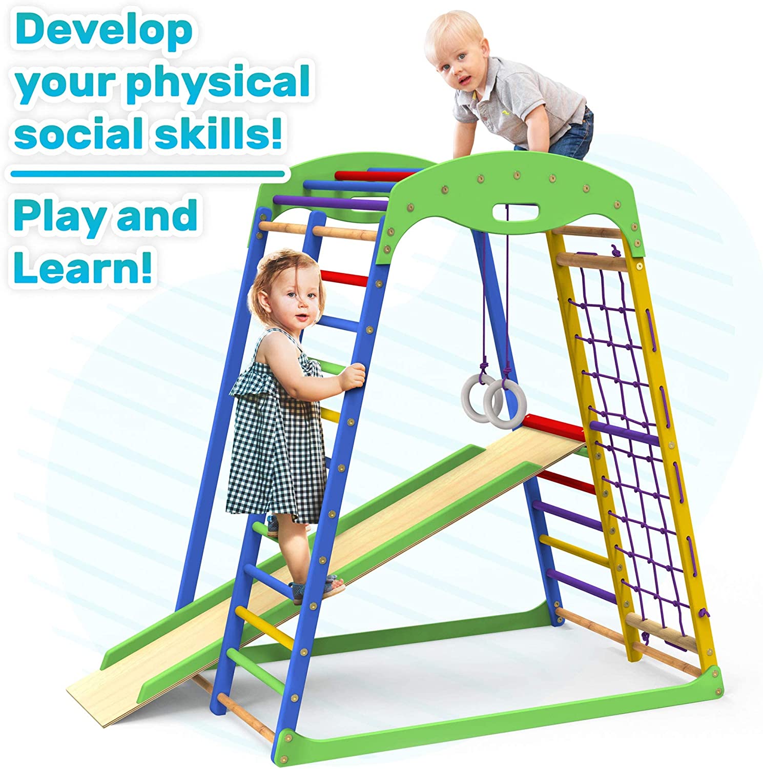 Indoor Playground Toddler Climber Slide Kids Jungle Gym Playset