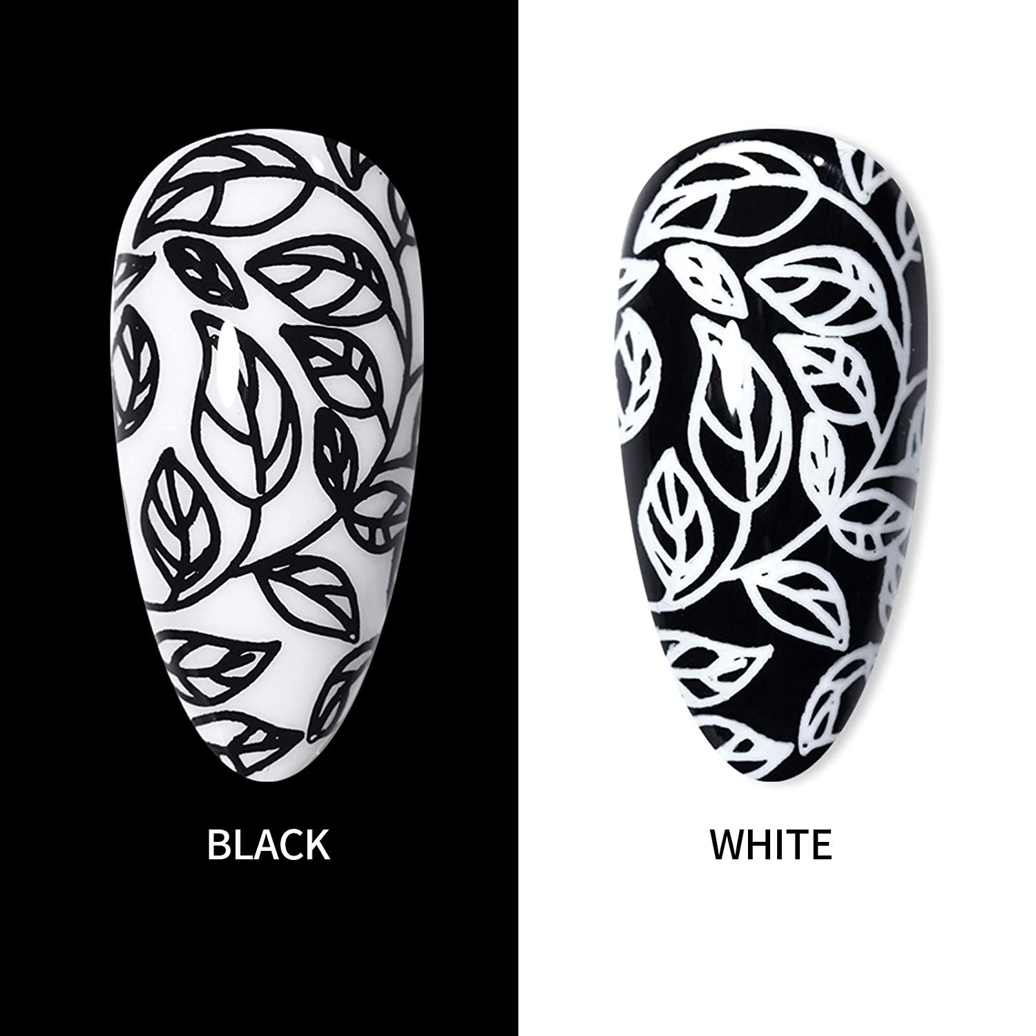 BORN PRETTY Nail Art Stamping Polish White Black Manicure Image Stamp Polish Set Print Polish Varnis