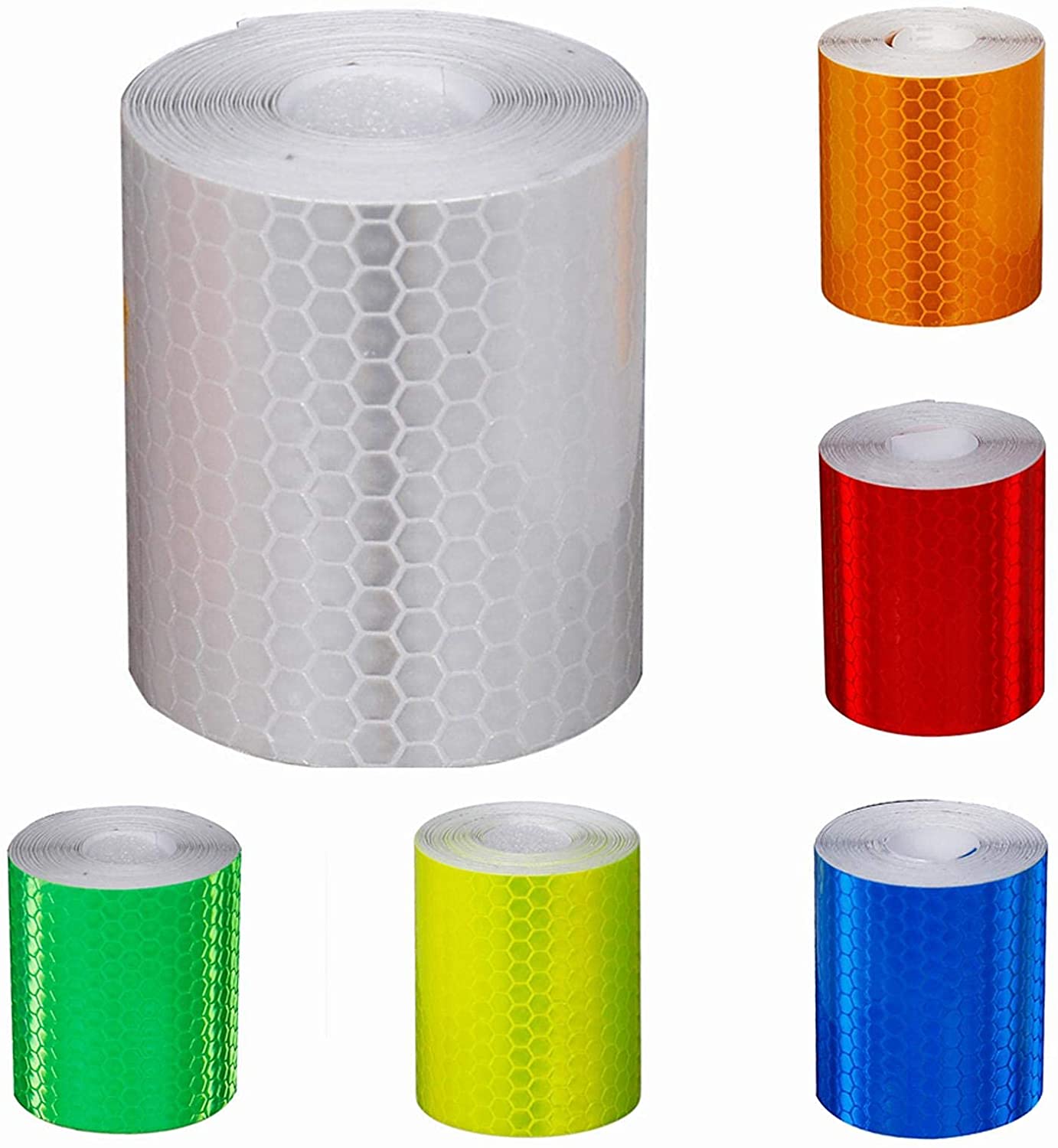 KONGSHOP Conspicuous Tape Bicycle Crystal Color Grid Body Tape Riding Accessories Reflective Sticker