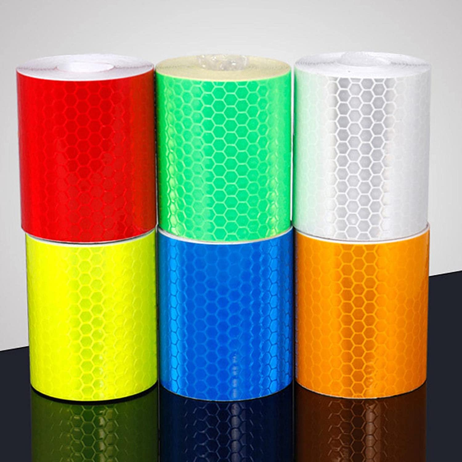 KONGSHOP Conspicuous Tape Bicycle Crystal Color Grid Body Tape Riding Accessories Reflective Sticker