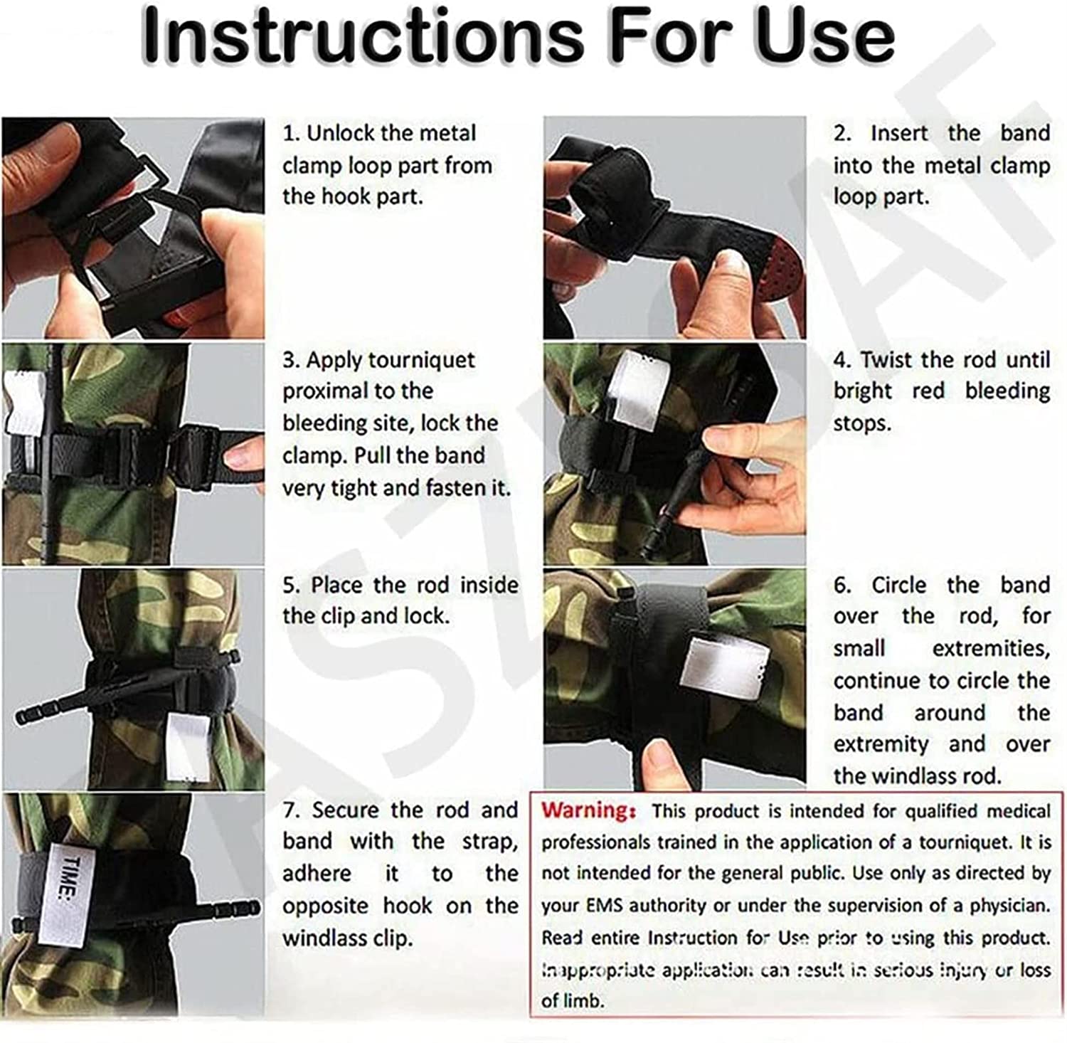 100PCS Tactical Tourniquet, Outdoor Emergency Tourniquet, Quick Release One-Handed Operated Military