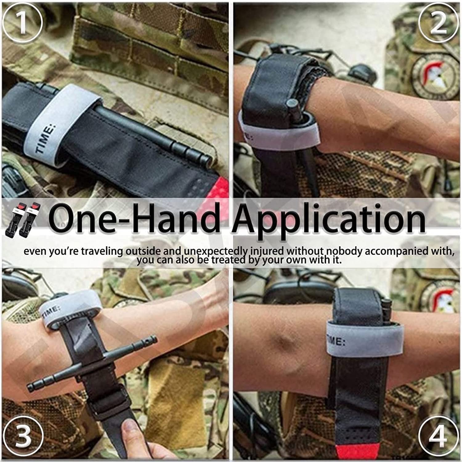 100PCS Tactical Tourniquet, Outdoor Emergency Tourniquet, Quick Release One-Handed Operated Military