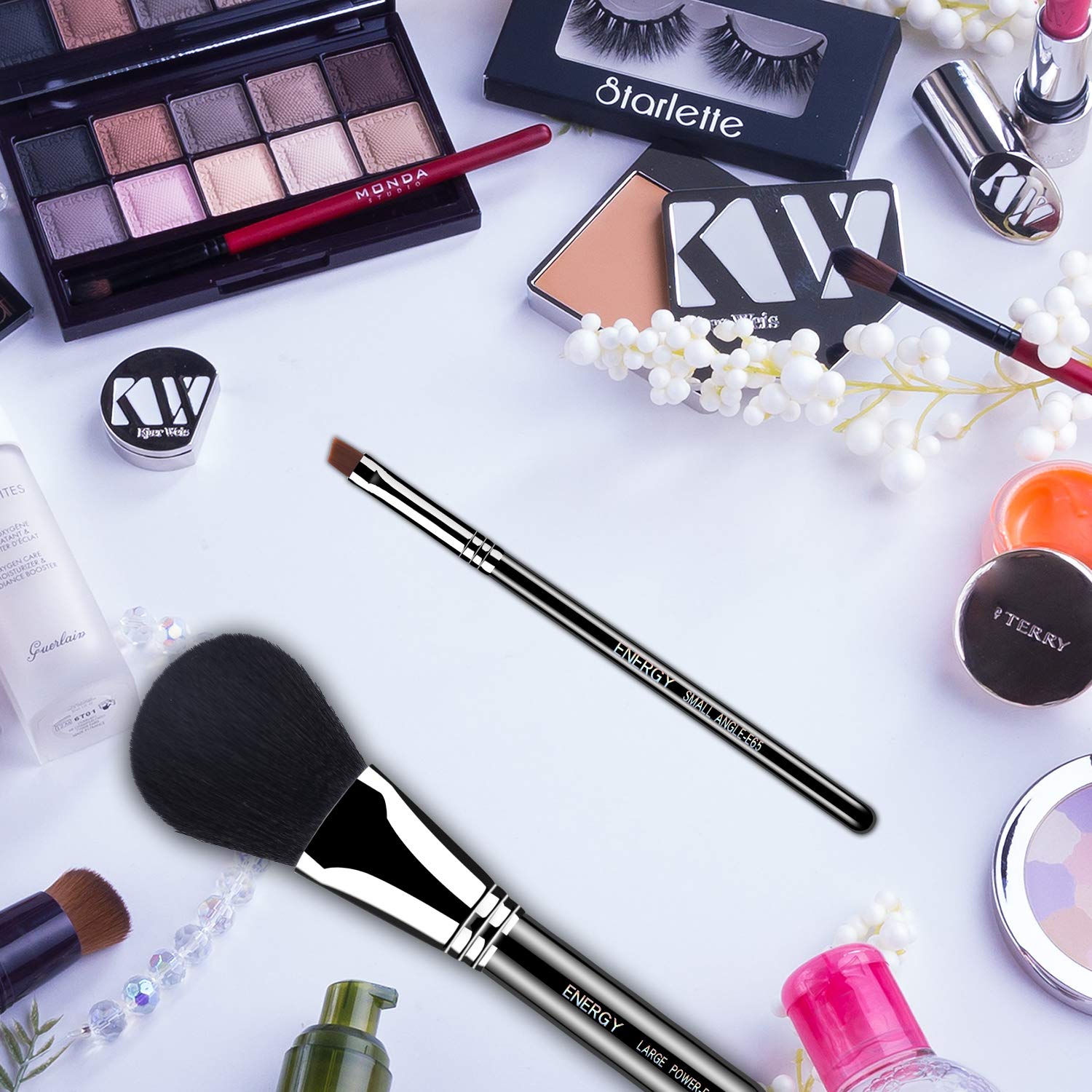 ENERGY Angled Eyebrow Brush Eyeliner Blending Makeup Brush E65 for Liquid Cream Foundation Eye Powde