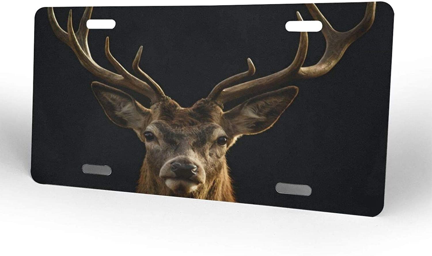 Nature Wild Deer Head Antler Animal License Plate Frame Aluminum Metal Covers,Metal Novelty Car Plat