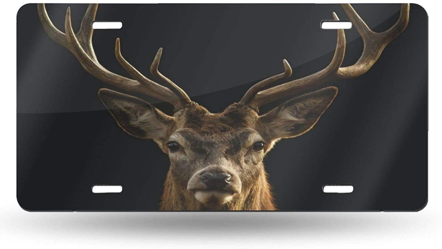 Nature Wild Deer Head Antler Animal License Plate Frame Aluminum Metal Covers,Metal Novelty Car Plat
