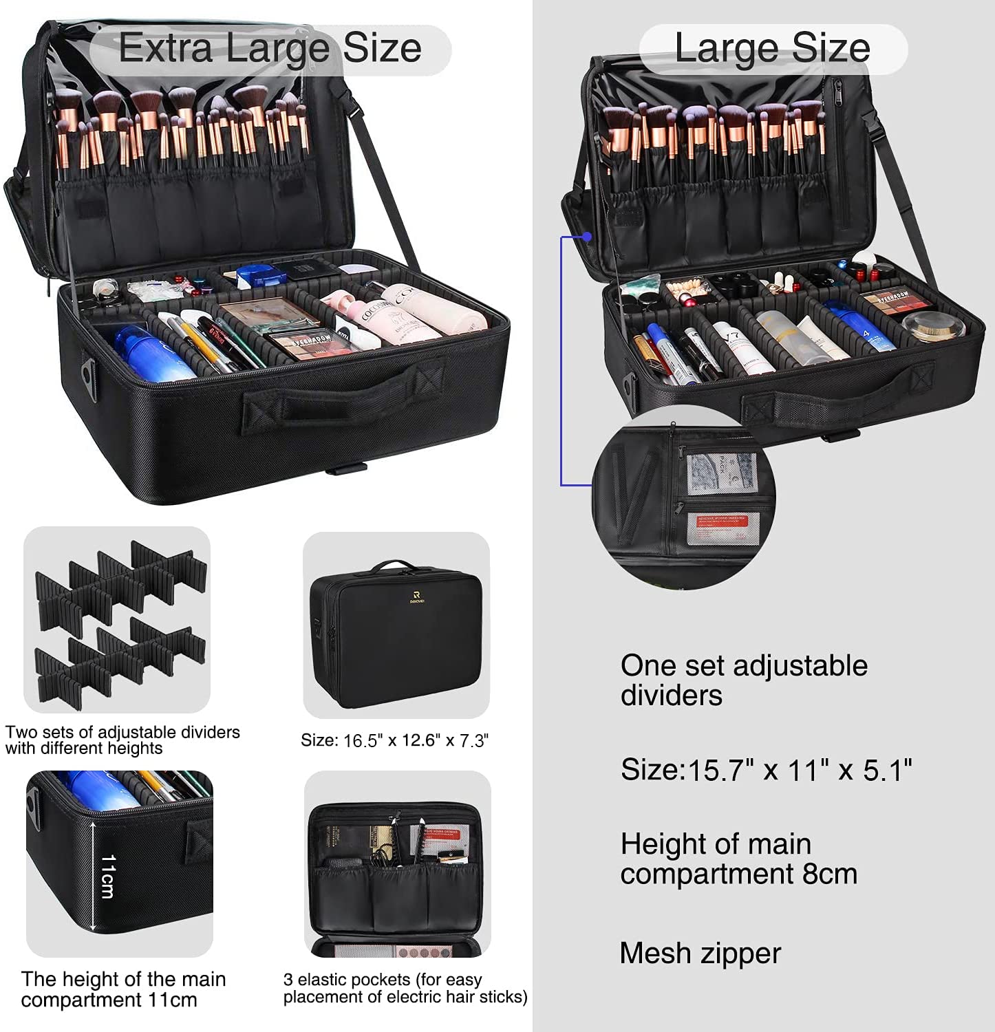 Extra-large Makeup Case, a Must for Double-layer Travel, a Storage Case for Professional Makeup Arti
