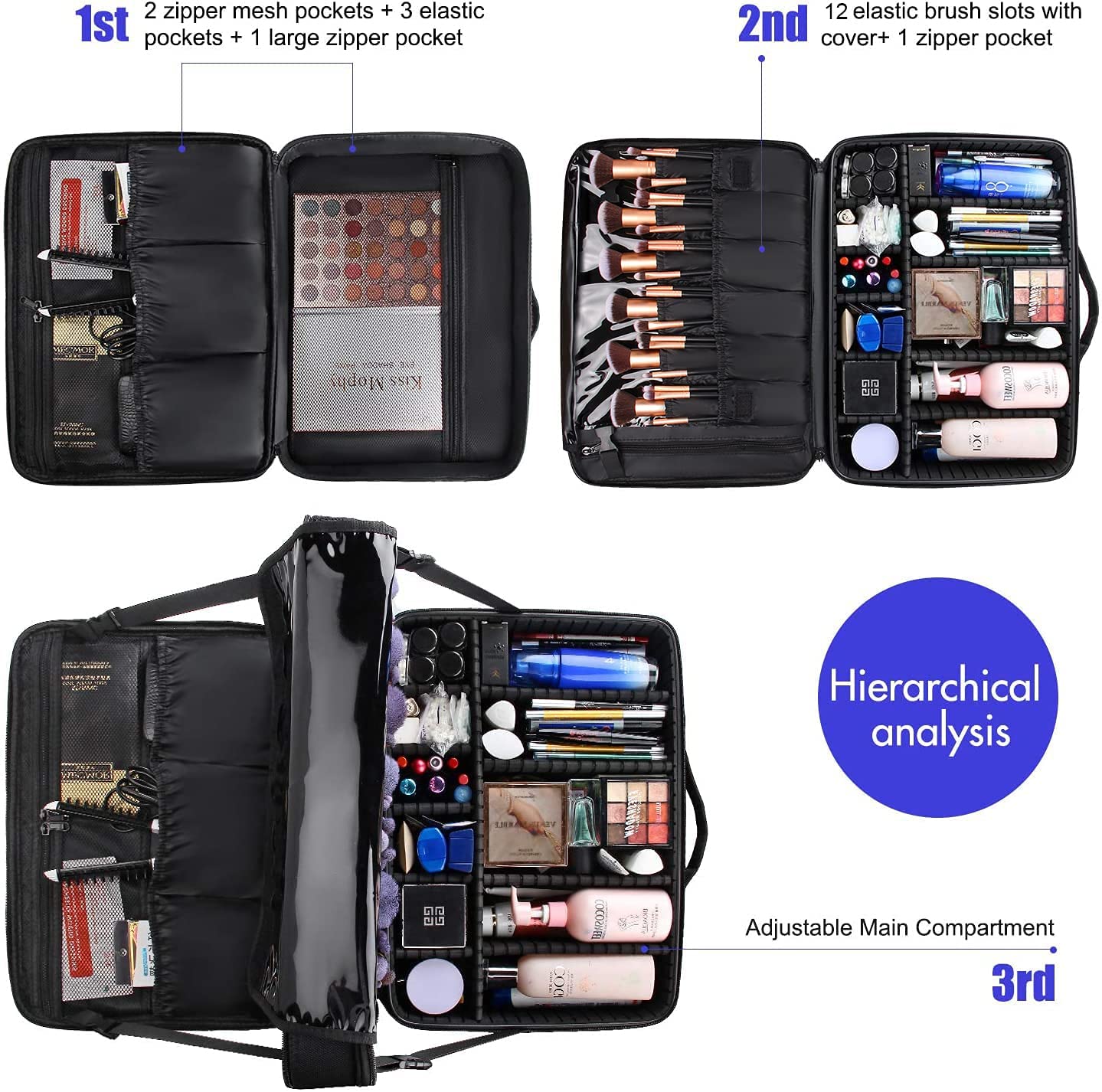Extra-large Makeup Case, a Must for Double-layer Travel, a Storage Case for Professional Makeup Arti