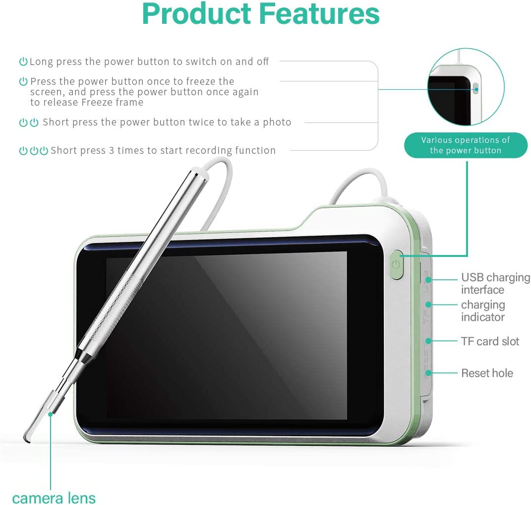 Ear Wax Removal Tool Camera Smart Visual Ear Wax Cleaner 5 Million HD Visual Ear Pick Luminous Ear
