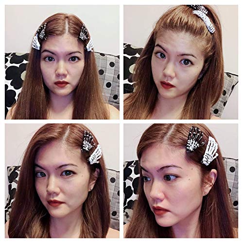 DS. DISTINCTIVE STYLE 2 Pairs Korean Style Gothic Skeleton Hands Bone Hair Clips - Fashion Punk Rock