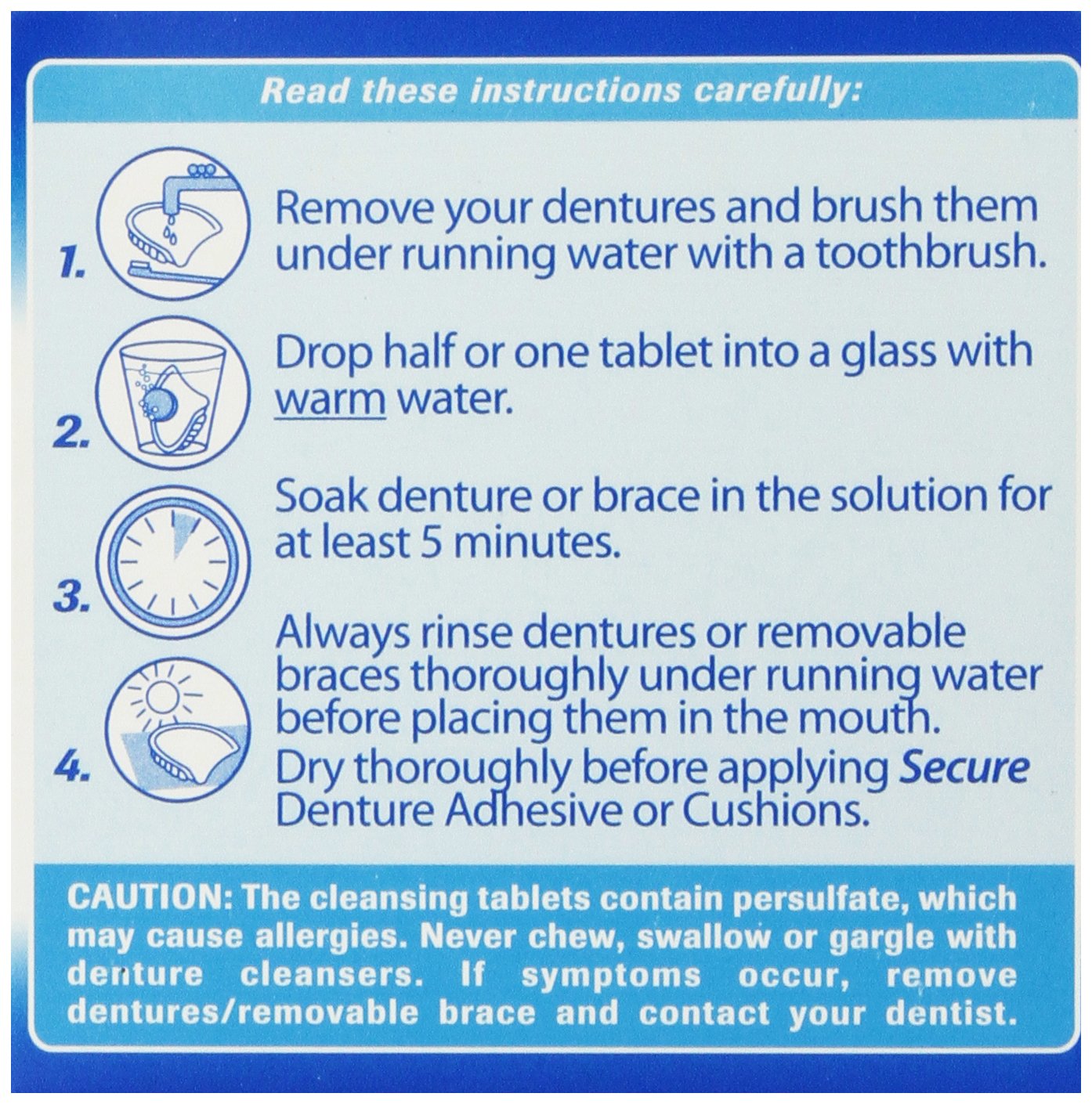 Denture Cleanser 32 Tab By Secure Denture Adhesive (1 Each)