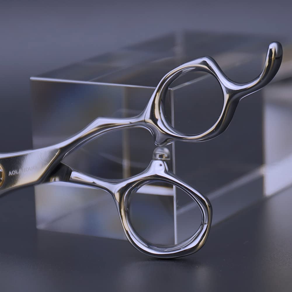 AOLANDUO 6 Inch Razor Edge Hair Cutting Scissors-Handmade with Japanese AICHI Steel-Lightweight/Offs