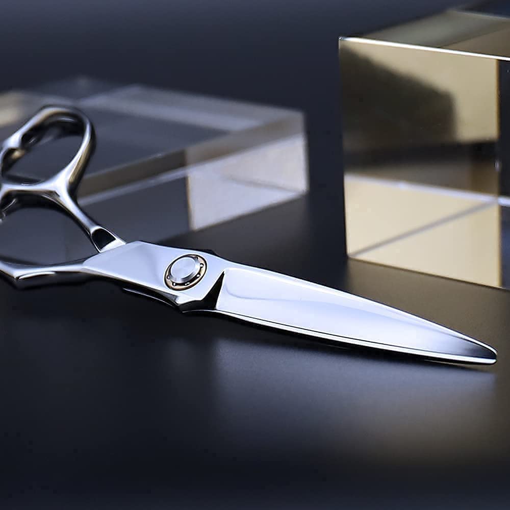 AOLANDUO 6 Inch Razor Edge Hair Cutting Scissors-Handmade with Japanese AICHI Steel-Lightweight/Offs