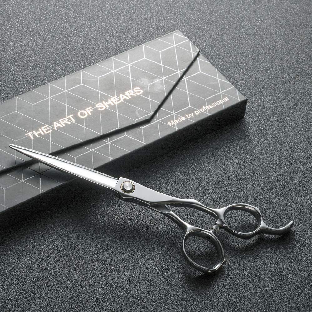 AOLANDUO 6 Inch Razor Edge Hair Cutting Scissors-Handmade with Japanese AICHI Steel-Lightweight/Offs