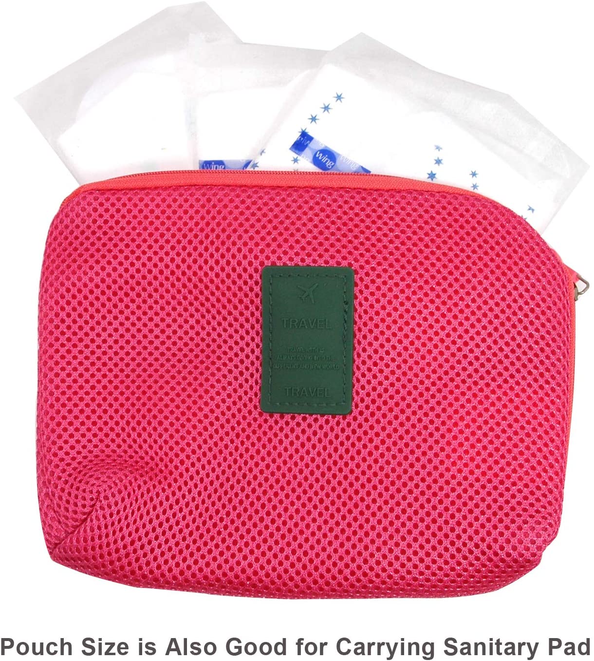 Toiletry Small Pouch Cosmetic Makeup Zipper Personalized Bag for Women Teen Girl (Mesh Yellow)