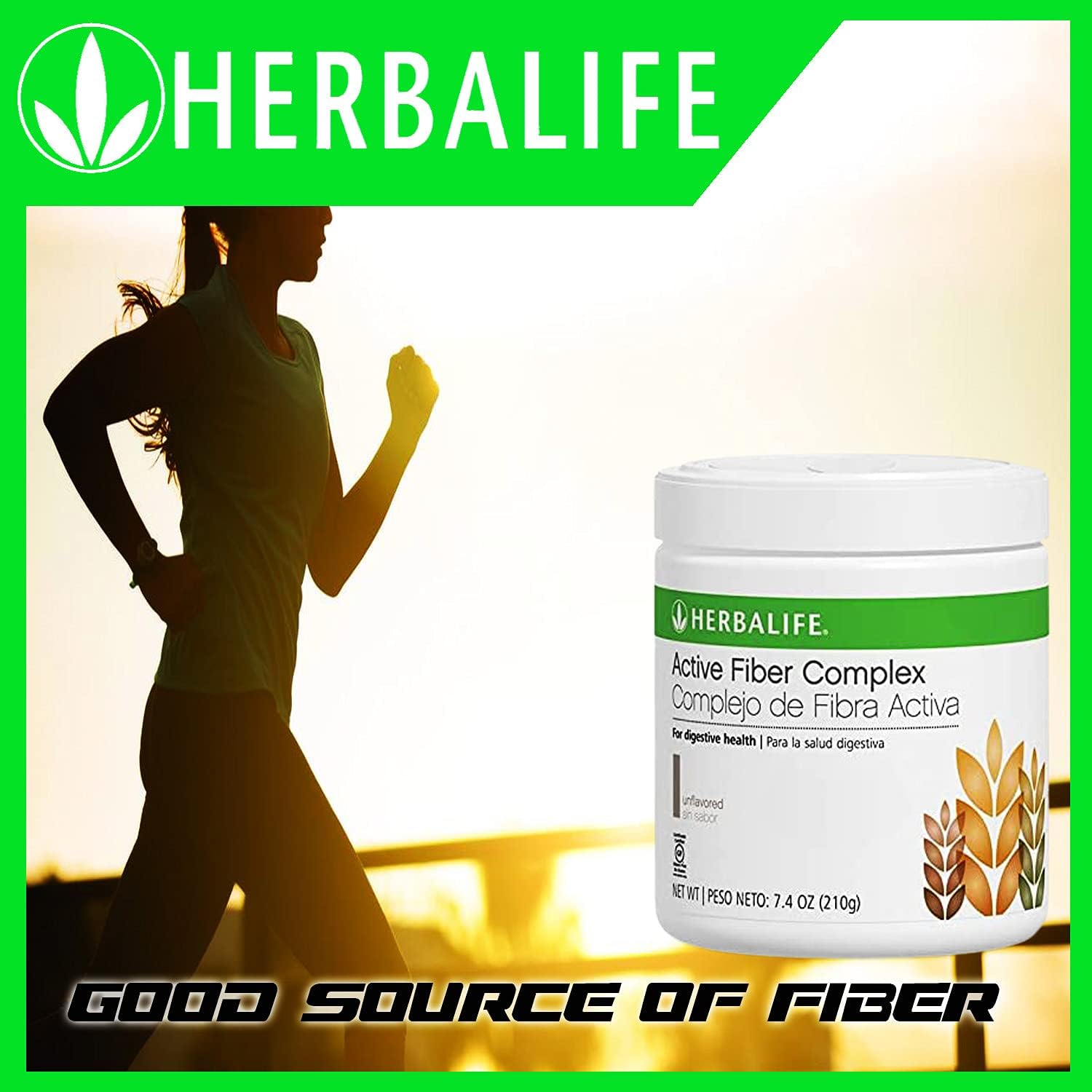 HERBALIFE Unflavored Active Fiber Complex: (210g) 7.4 Oz. for Digestive Health, Natural Flavor, Glut