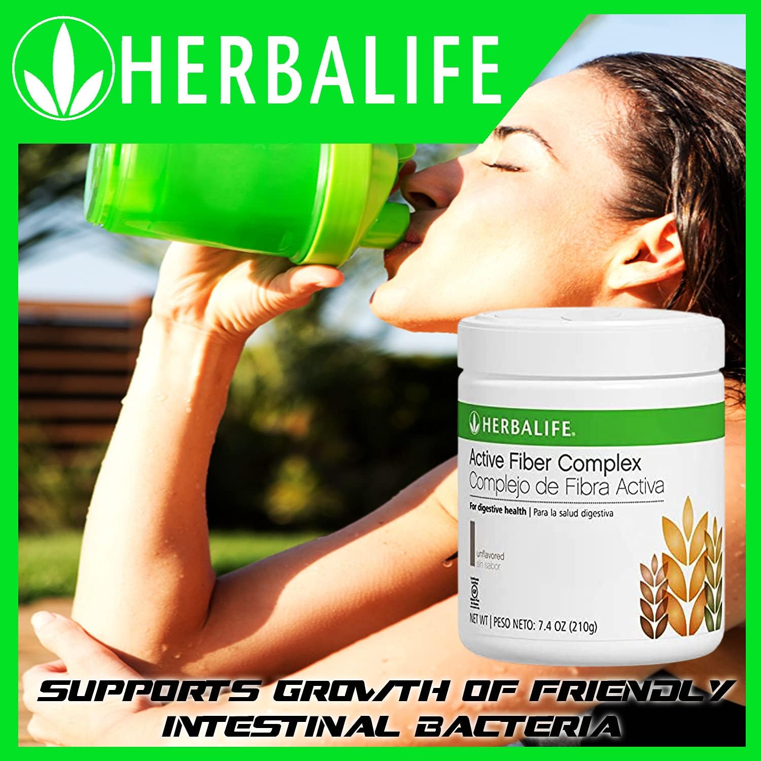 HERBALIFE Unflavored Active Fiber Complex: (210g) 7.4 Oz. for Digestive Health, Natural Flavor, Glut
