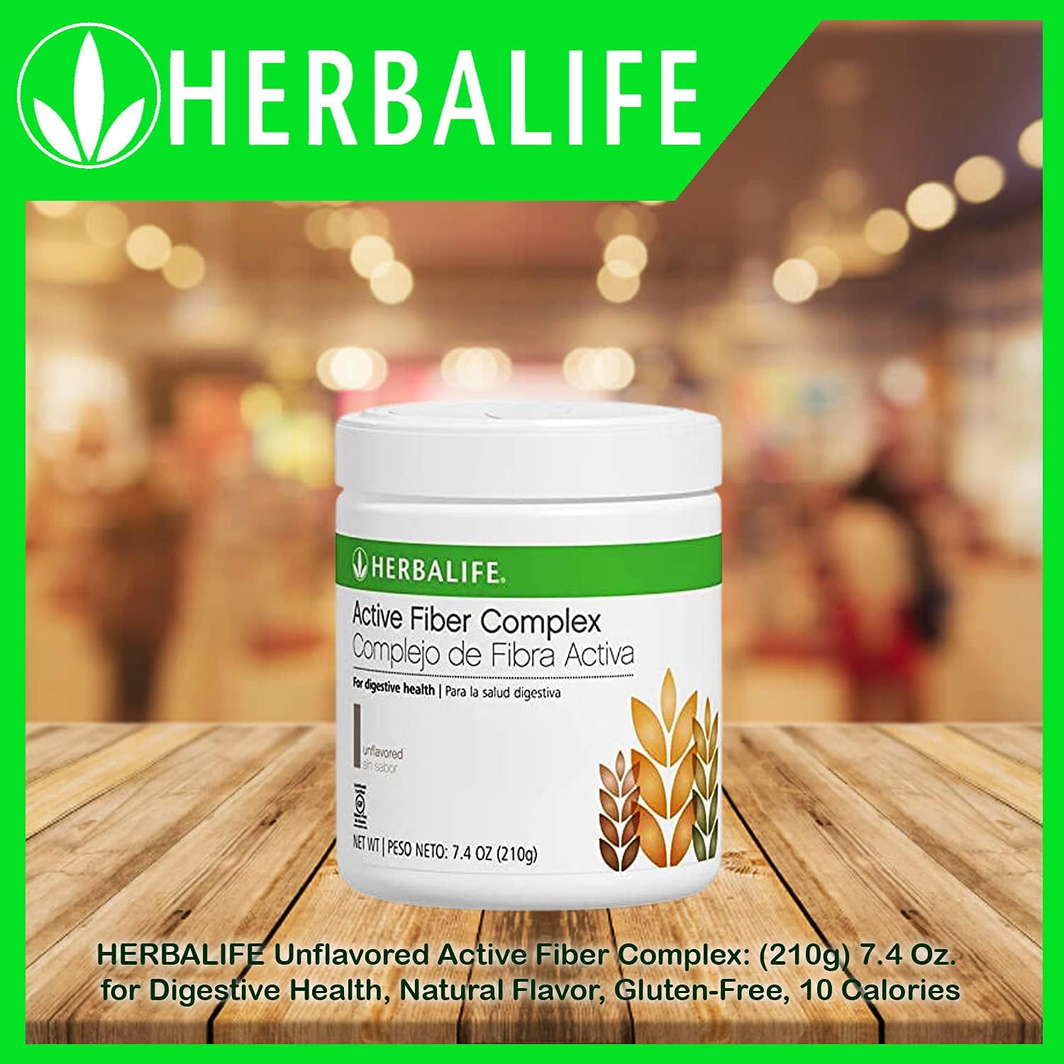 HERBALIFE Unflavored Active Fiber Complex: (210g) 7.4 Oz. for Digestive Health, Natural Flavor, Glut
