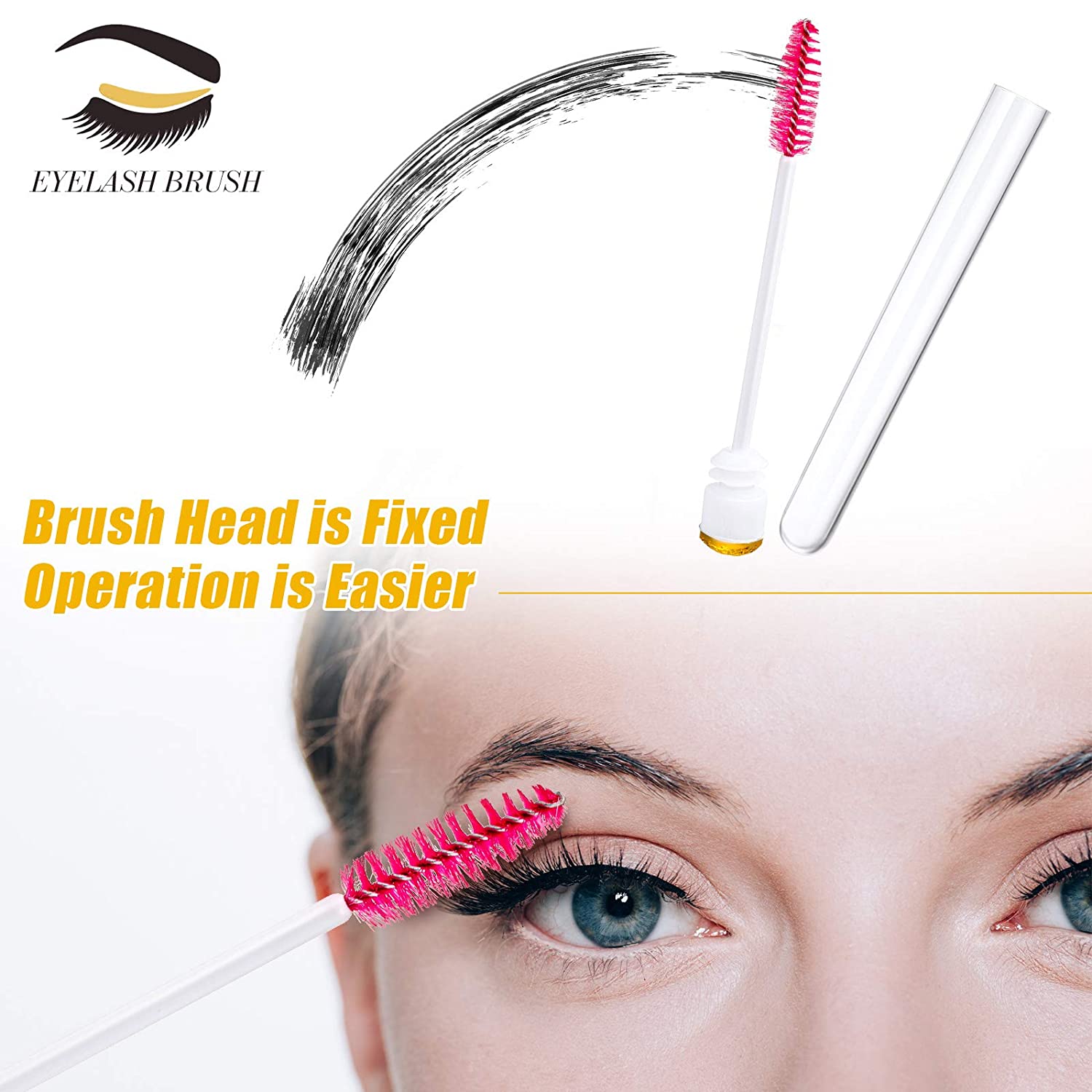 80 Pieces Disposable Mascara Brushes Tubes Set, 40 Pieces Diamond Empty Mascara Wand Tube with 40 Pi