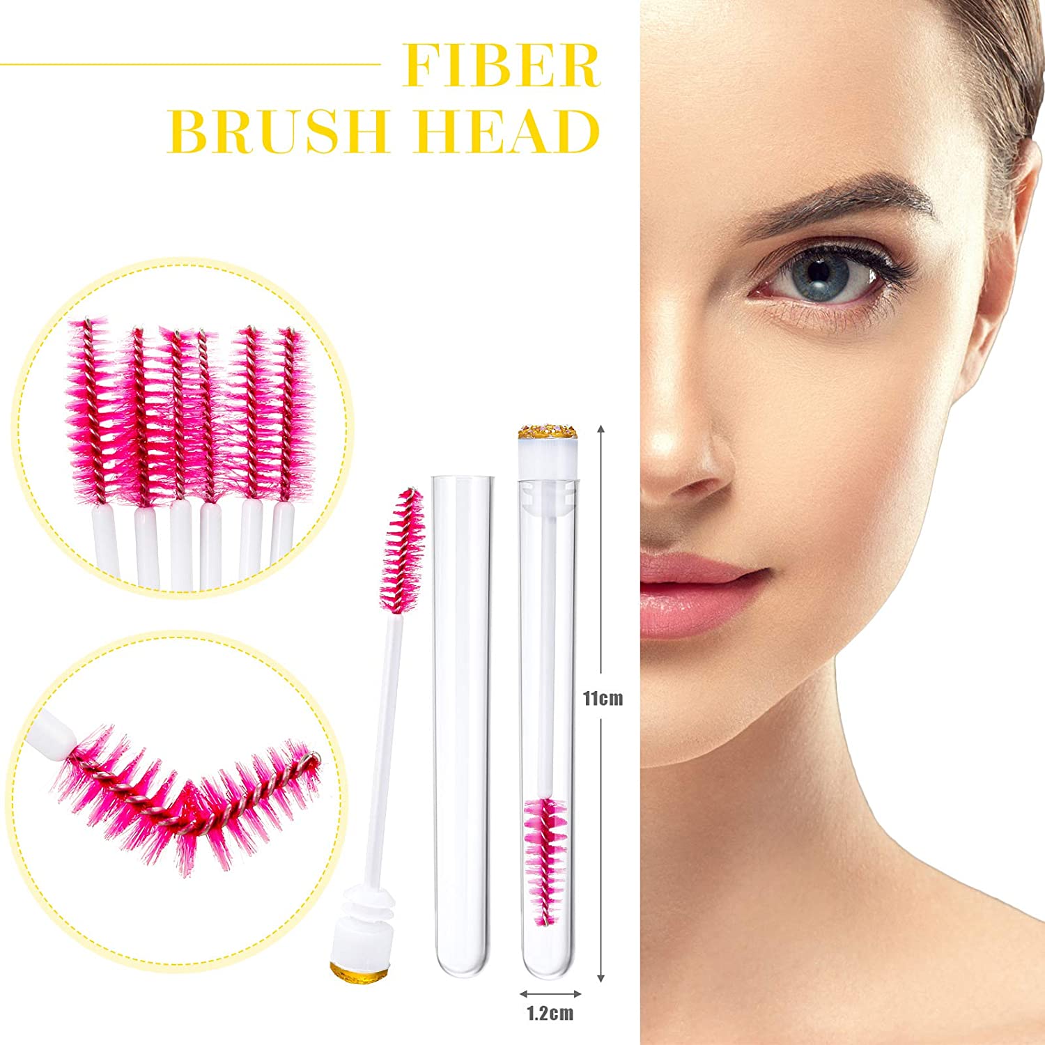 80 Pieces Disposable Mascara Brushes Tubes Set, 40 Pieces Diamond Empty Mascara Wand Tube with 40 Pi