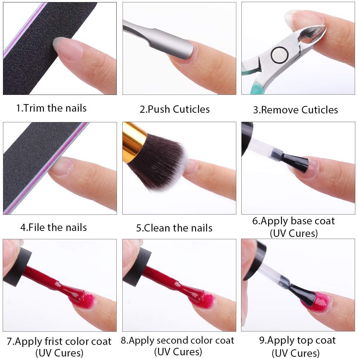 Makartt Nail Polish Kit 6 Fall Colors Dark Brown Pink Gel Polish Winter Black White Nail Polish Kit 