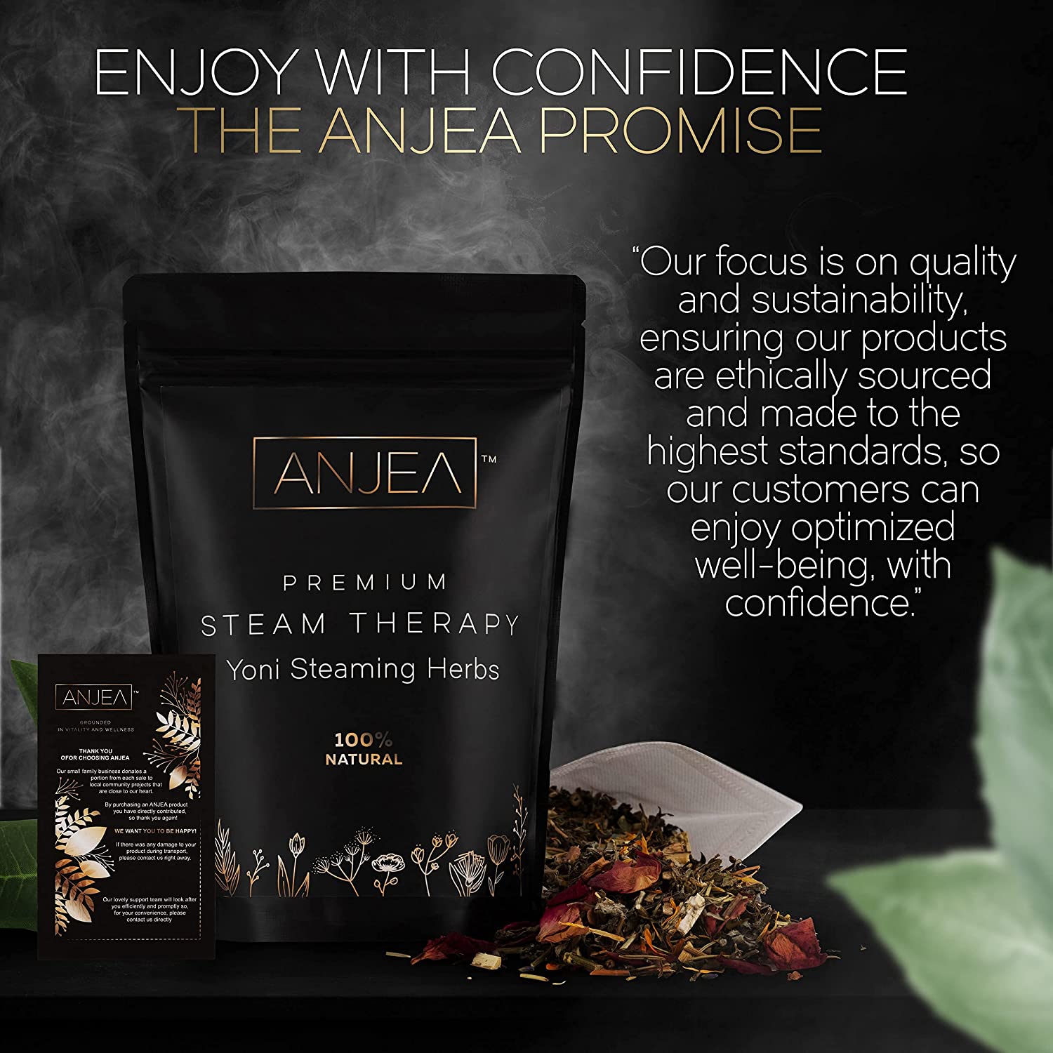 ANJEA Yoni Steaming Herbs 8 oz (8-16 steams), Yoni Steam Herbs for Cleansing and Tightening Detox, N