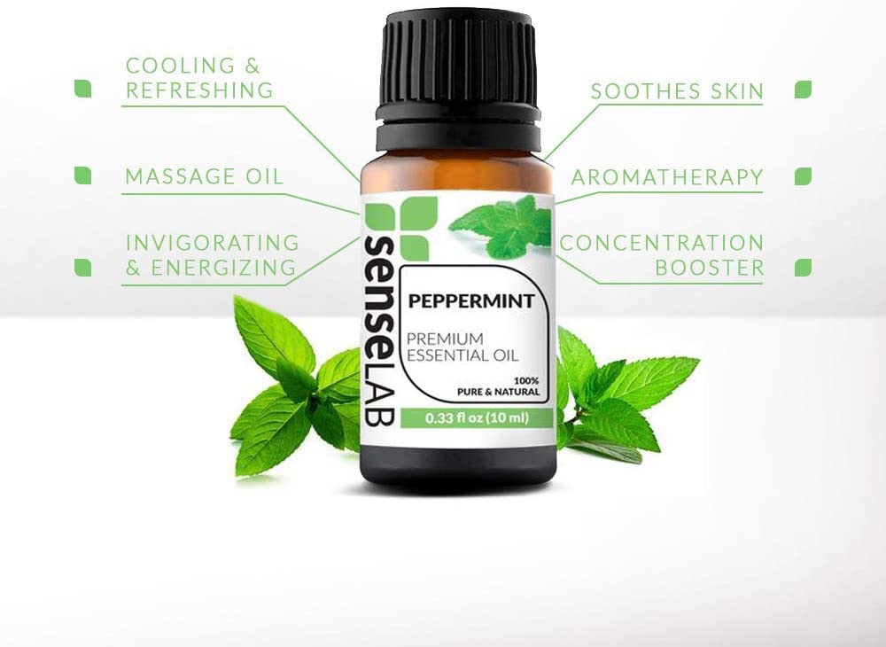 SenseLAB Peppermint Essential Oil - 100 % Pure Extract Peppermint Oil Therapeutic Grade - Outdoor Pr
