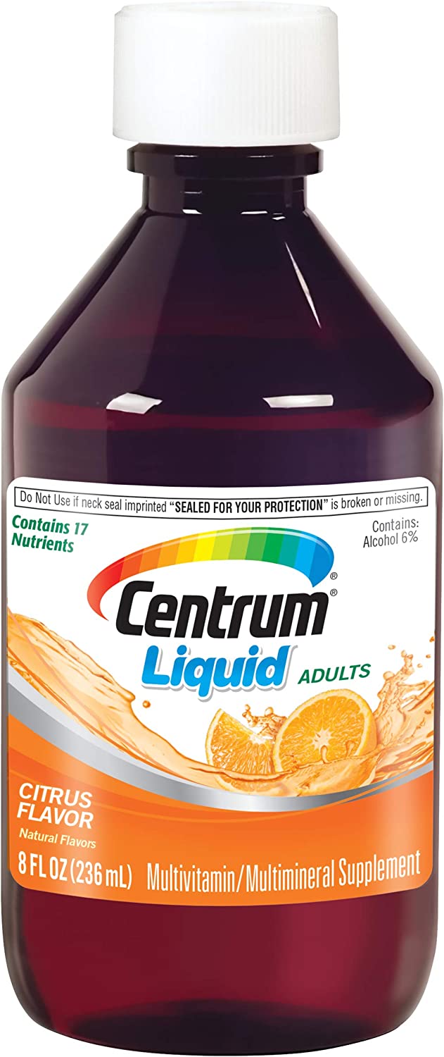 Centrum Liquid Multivitamin for Adults, Multivitamin/Multimineral Supplement with B Vitamins and Ant