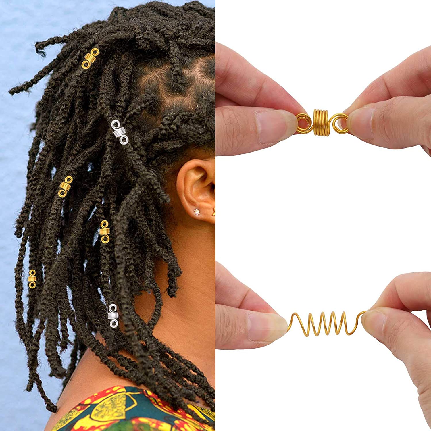 254 PCS Loc Hair Jewelry for Women Braids, Dreadlock Accessories with Box and Edge Brush Metal Slive