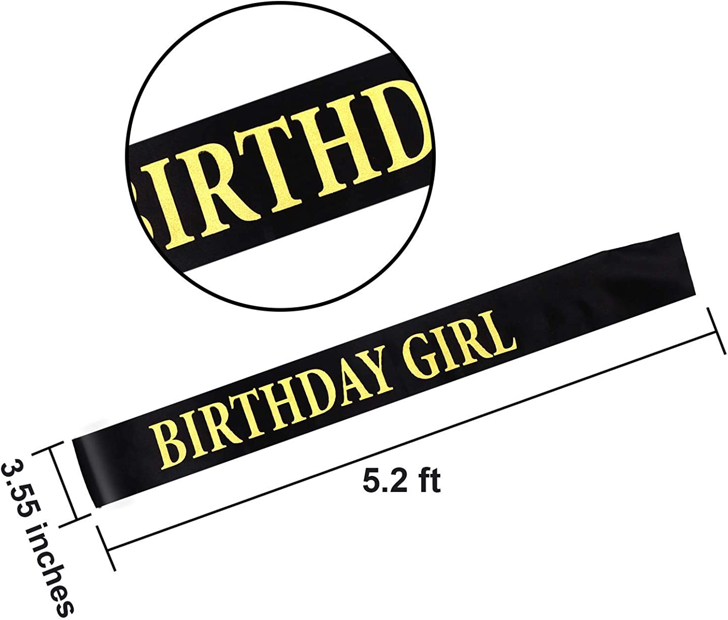 Birthday Headpiece Girl Tiara Headband Birthday Satin Sash for Party