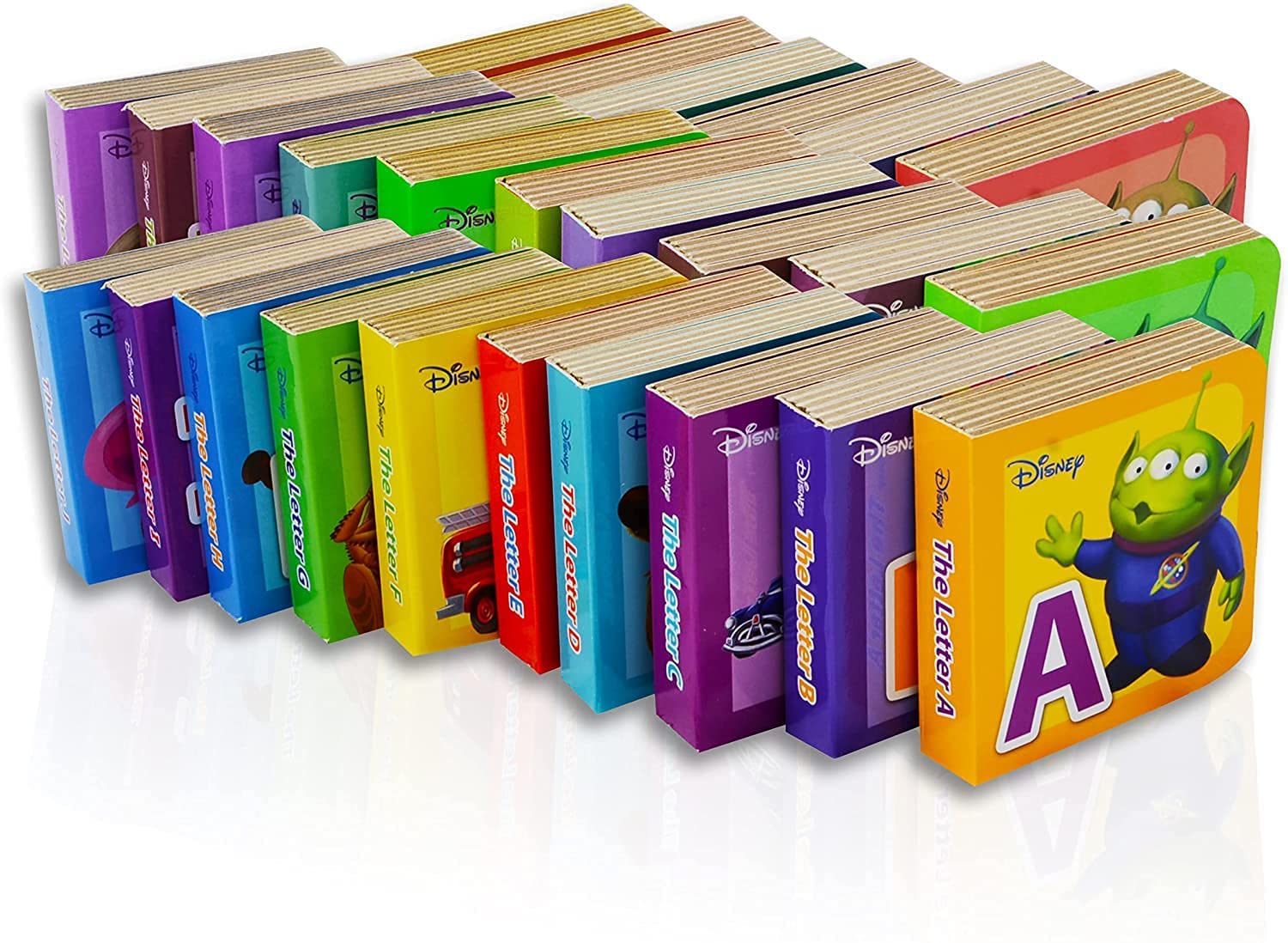 Disney Alphabet Story Book Collection Bundle Disney Board Book Set ~ 24 Pack Disney Pixar My First L