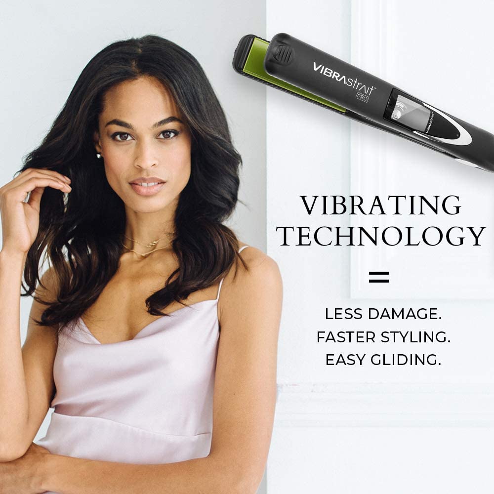 Vibrastrait Pro Vibrating Ceramic Tourmaline Ionic Flat Iron, 1inch
