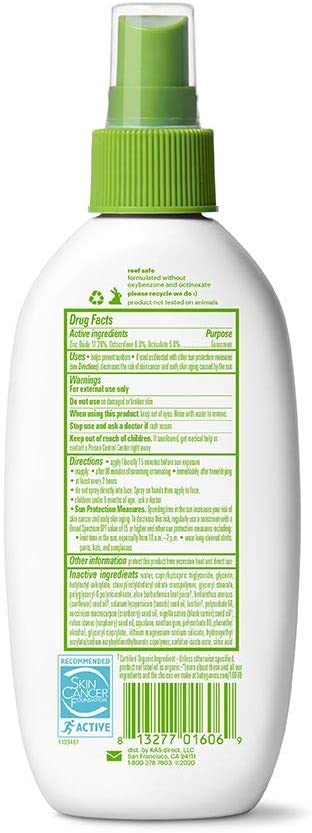 Babyganics SPF 50 Baby Sunscreen Spray UVA UVB Protection and DEET Free Bug Repellent, 2 Pack (6 Oun