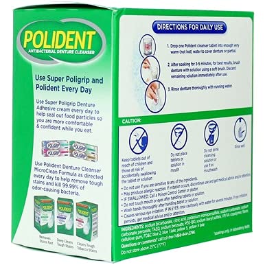 Polident 3 Minute Denture Cleanser Tablets, 40 ea
