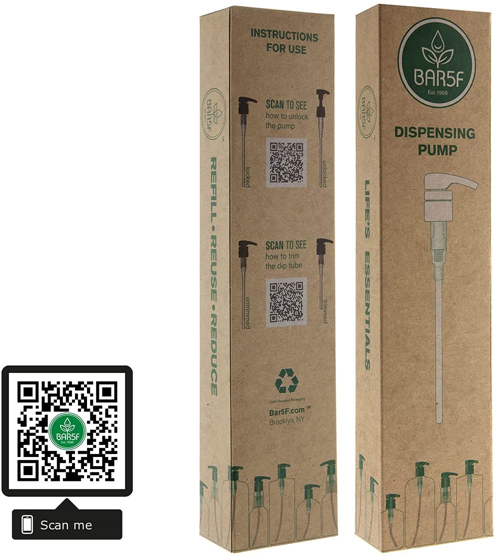 Bar5F N18S Best Shampoo/Conditioner Dispenser Pump for 1 L (33.8 oz.) Bottles, Black, Pack of 2