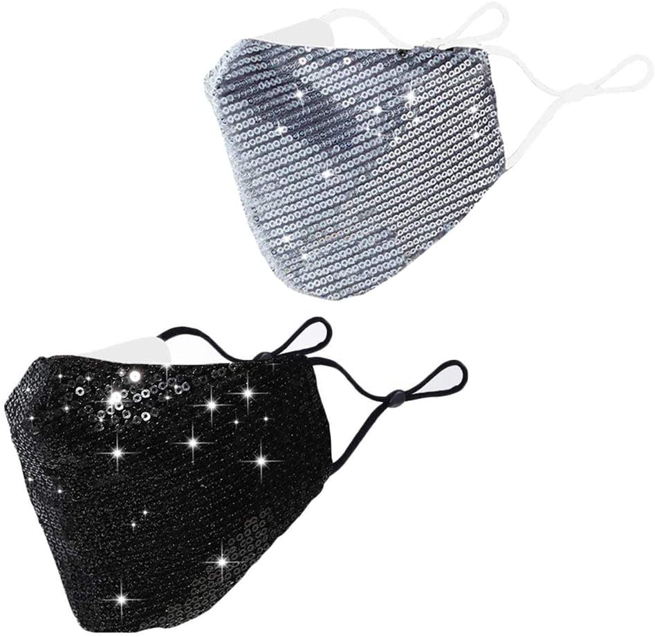 Halloween Christmas Masquerade Mask for Women Bling Sequins Fashion Party Face Mask for Girls