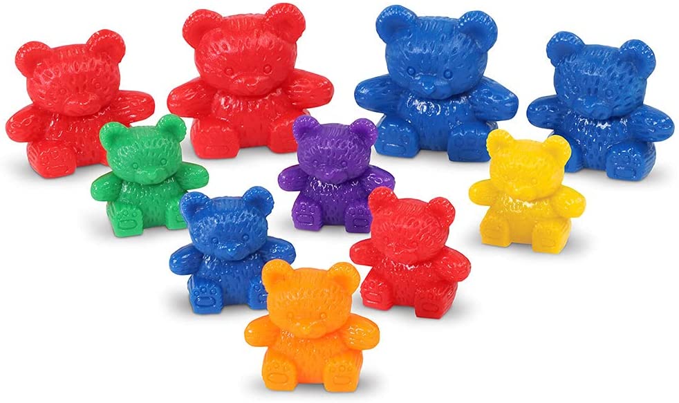Learning Resources Three Bear Family Counters, Educational Counting and Sorting Toy, Rainbow, Autism