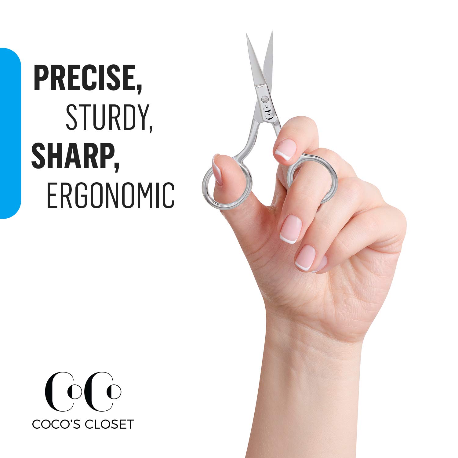 CoCos Eyebrow Scissors, Sharp Trimming Hair Scissors, Small Hair Cutting & Barber Scissor, Nose Hair