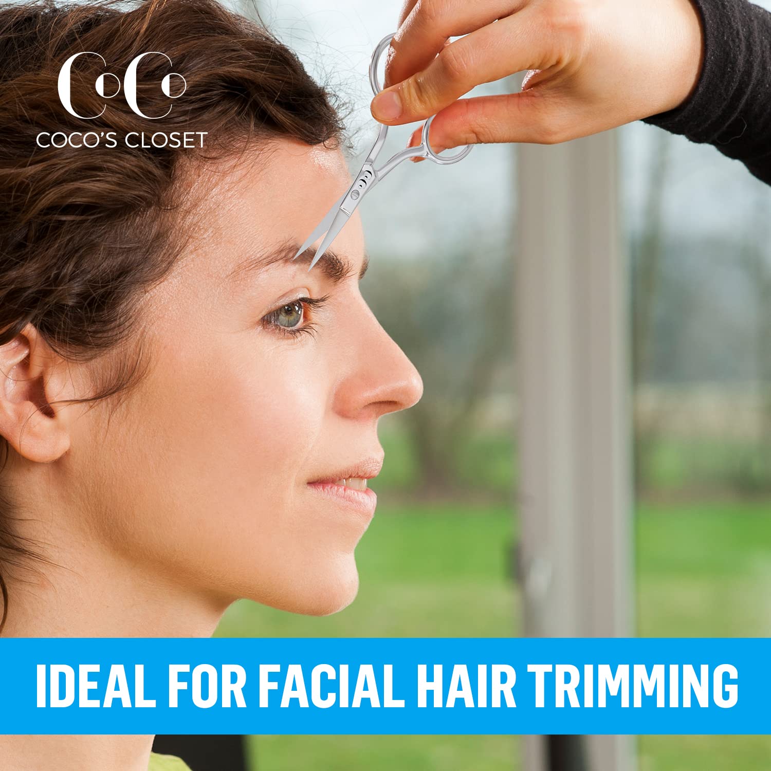 CoCos Eyebrow Scissors, Sharp Trimming Hair Scissors, Small Hair Cutting & Barber Scissor, Nose Hair