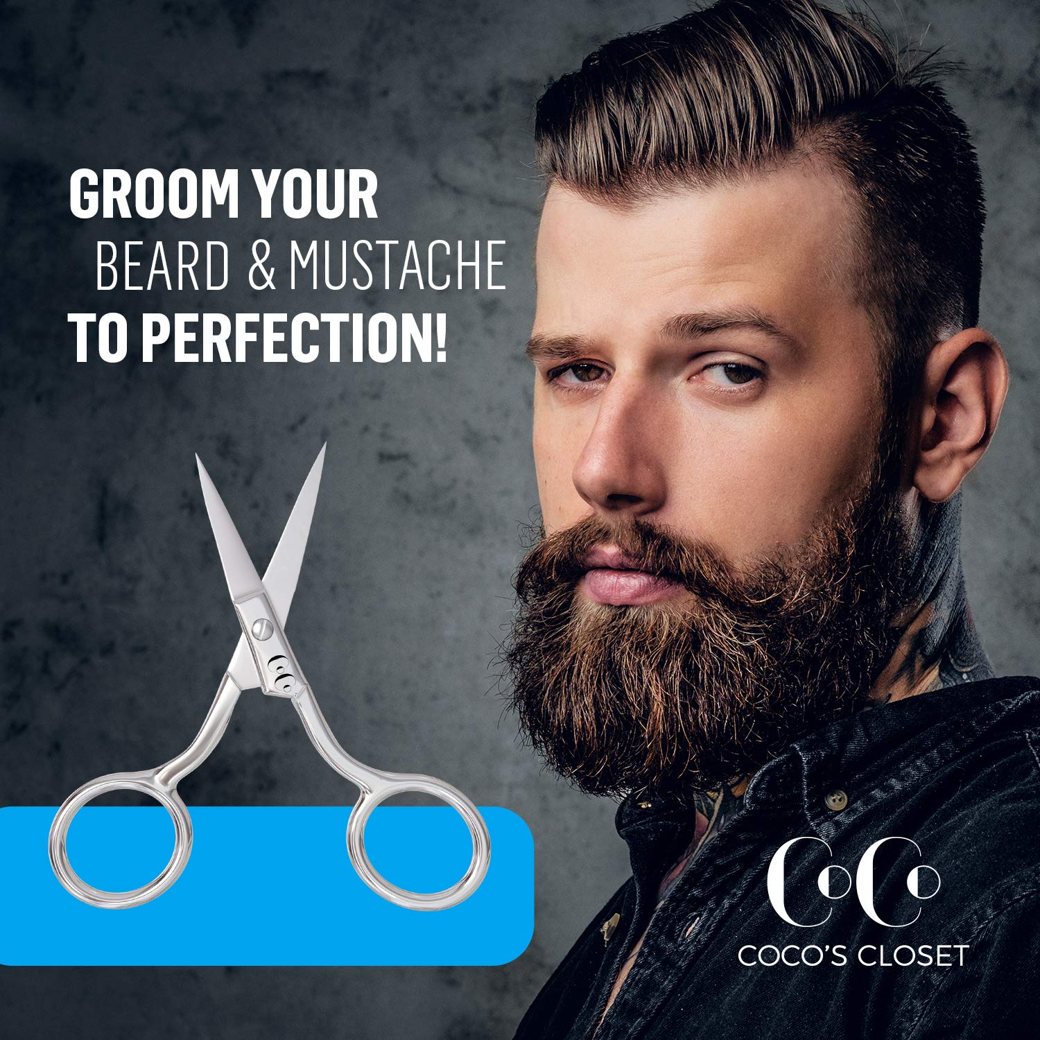 CoCos Eyebrow Scissors, Sharp Trimming Hair Scissors, Small Hair Cutting & Barber Scissor, Nose Hair